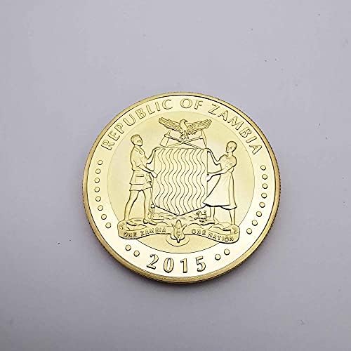 Криптовалюта Любима Монета Възпоменателна Монета Африка Замбия Осеян С Диаманти Лъв Диво Животно Слон Са Подбрани Монета