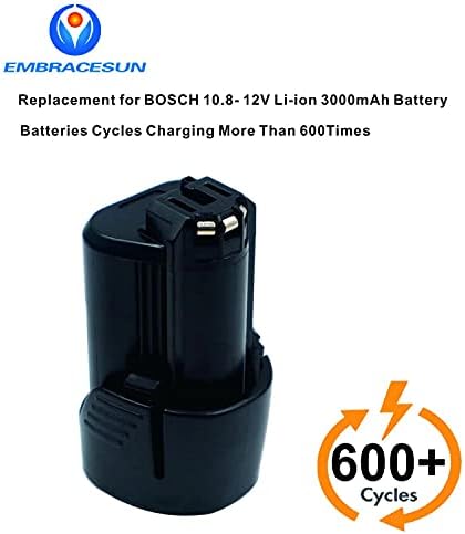 Акумулаторна батерия EMBRACESUN 3000mAh BOS10.8 Литиево-йонна 10,8 V Подмяна на батерията Бош 10,8 V D-70745 2607336013 2607336014
