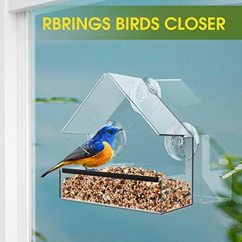 Redboat 2 Опаковки Samll Window Bird Устройство, Прозрачни Прозорци Хранилки за Птици с Трайни Нещастници, Птичи Къщичка за Дивите