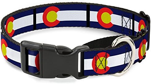 Нашийник за кучета с марка Colorado Flags Martingale с цип, ширина 1.5 инча, подходящ за шията 13-18 инча-Малко