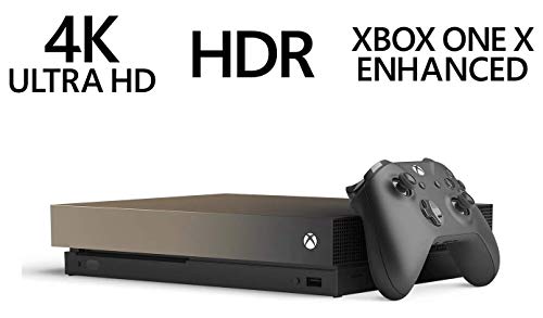 Твърд диск Microsoft Xbox One X с капацитет 1 Tb, лимитированная игрова конзола Gold Rush с безжичен контролер - Вграден 4K - HDR - Подобрен