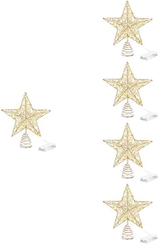 SOIMISS 5 бр. Коледен Коледа Topper Във Формата на Светещи Звезди, Интериор на Върха на Дървото за Домашни Партита