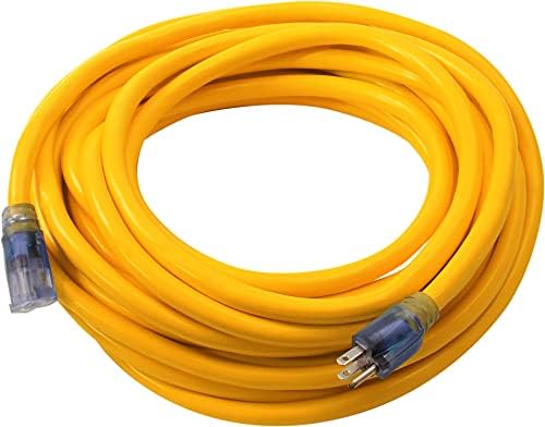 Удължителен кабел с осветление DEWALT 100 метра 12/3 SJTW - Сверхпрочный Външен, водоустойчив, атмосферостойкий, огнеупорни