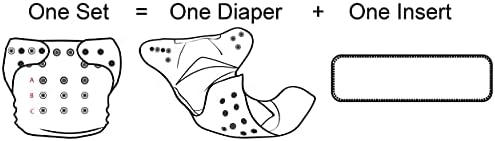Памперси Lilbit Детски Тъканни Памперси 6 БР + 6 Вложки Регулируеми Миещи се и Многократна употреба Джобни Памперси за Бебето (Комплекта