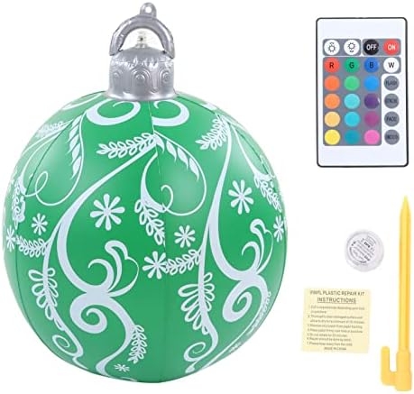 Открит Коледен Надуваем Балон от PVC, Надуваем Коледна Топка, която свети 16 Цвята, Водоустойчив Надуваем Балон, Коледни