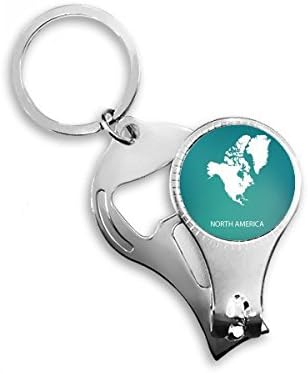 Скреч Карта на Континента Северна Америка Ножица за Нокти Халка Ключодържател Отварачка за Бутилки Машина За Рязане