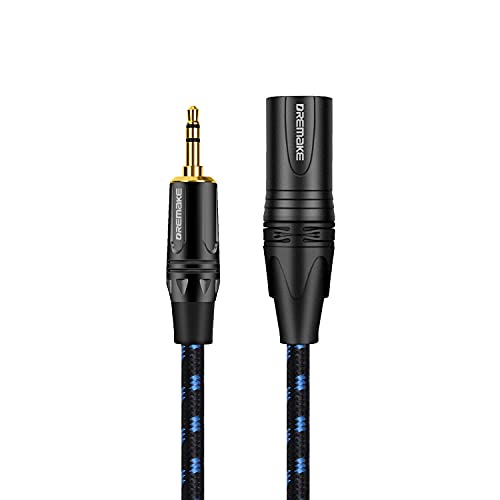 Микрофон кабел DREMAKE с жак 3,5 мм, от стерео до XLR-щепсела, аудио кабел от XLR до 3,5 мм и дължина 1 МЕТЪР, които не са