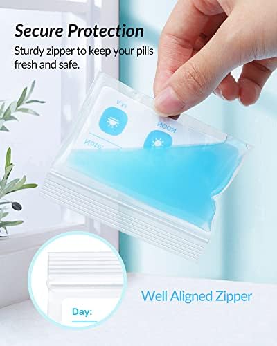 Кутия-калъф за хапчета ZIKEE за пътуване, лекарства и органайзер за лекарства с 6 Мм трайни ежедневни пакети, които не съдържат BPA, много