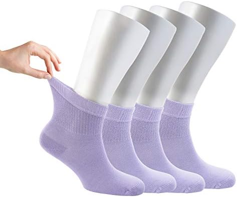 Cosyfeel, Диабет чорапи, Дамски Свободни Чорапи за глезените, Бамбукови Чорапи за жени, 4 Чифта Чорапи за диабетици с невропатией