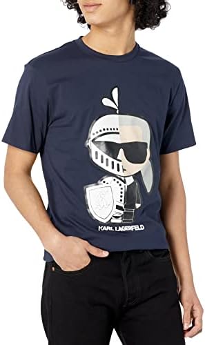 Мъжки Однотонная тениска Karl Lagerfeld Paris се отличава с кръгло деколте и Къс ръкав