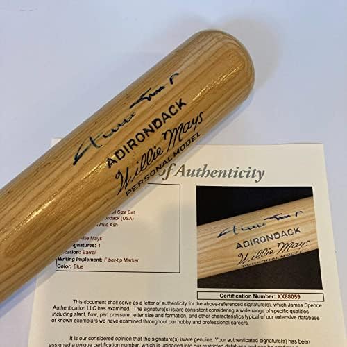 Уили Мейс Подписа Бейзболна бухалка Adirondack Game Model Бейзболна бухалка с Автограф на JSA COA - MLB Bats