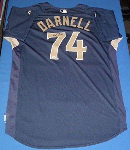 Джеймс Дарнел е Подписал използвана в играта фланелка Padres PSA / DNA - MLB, Използвани в играта тениски с автографи