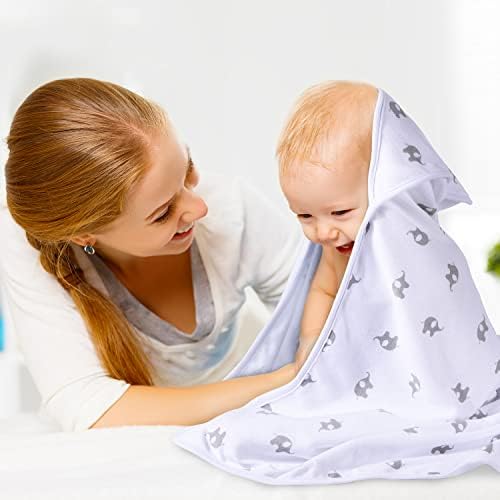 Бебешка кърпа Momcozy с качулка, Бебешки кърпи за баня за момчета или момичета, от 8 теми, Набор от детски хавлии и Мочалок