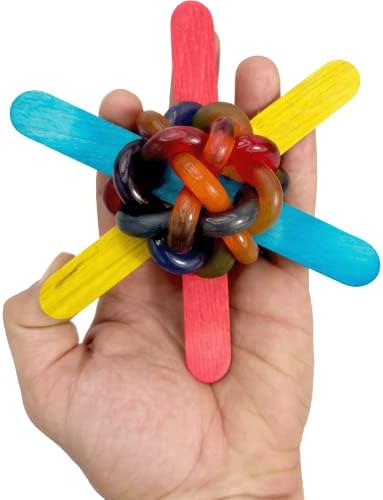 Играчка за птици-мандаринок от M & M 2140 Big Nobby Ivan - Цветни Надуваема играчка за птичи Крака ръчно изработени, Светли гуми, Счупване