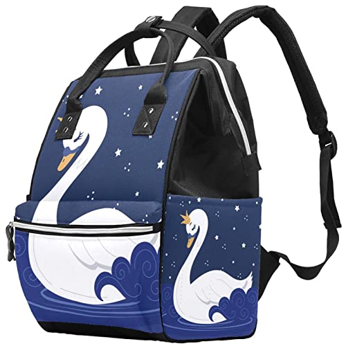 Раница-чанта за памперси LORVIES Swan Blue, Многофункционална чанта с Голям Капацитет