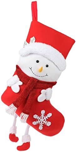 Комплект коледни Чорапи Hopearl, 3 предмет, Сладки Чорапи с Снеговиком, Елени, Коледните Орнаменти, Подаръчни Пакети за Семейство, Вечерни