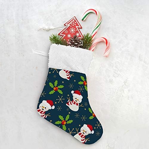 Коледни чорапи ALAZA Снежен човек С Шапка на Дядо Коледа Плодове Падуба Снежинки Коледна Звезда?_1232315764 Класически Персонализирани