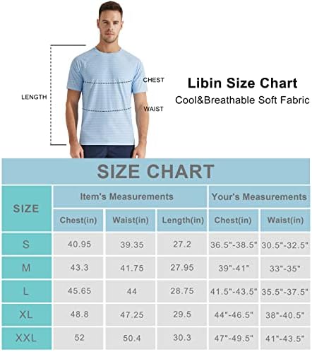 Libin Мъжки Спортни Тениски с къс ръкав UPF 50 +, Ризи за джогинг, два цвята Риза за голф на Райета, Ежедневни Спортни
