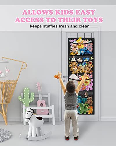 Органайзер за съхранение на меки играчки с Дишаща Висят Джобове За съхранение на Играчки, Чанта-Органайзер за животни, над Вратата