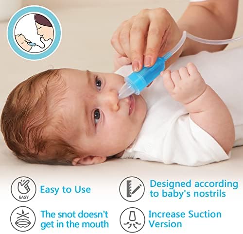 Назален Аспиратор Yiupea Baby & No Need Hygiene Filter, за многократна употреба препарат за носа с футляром за съхранение и четка за почистване,