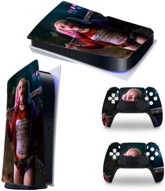 Лошо момиче-Защитно фолио за цялото тяло за конзолата PS5 Playstation 5, Амбалажна стикер за кожата с 2 безжични контролери, стикер (подходящ само за версията на диск Ps5)