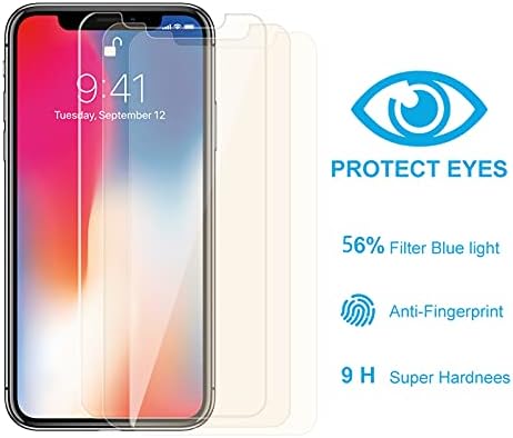 Aiwe 3 Pack Eye Protect Anti-Light blue е Съвместима с iPhone 12 pro / iPhone 12 (2002) [6,1 инча] Защитно фолио за екран от закалено