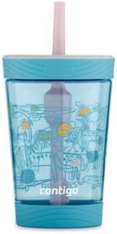 Непроливающийся чаша Contigo Kids обем 14 грама с соломинкой и пластмаса, не съдържа BPA, подходящ за повечето подстаканников