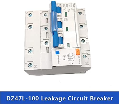 LIUGOU 1 бр. ключ DZ47-100LE със защита от претоварване работен ток и изтичане на RCBO 1P + N 2P 3P + N 4P (Размер: N 3P, цвят: