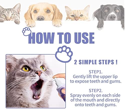 XBKPLO Освежители за дишане за Котки, Спрей за Почистване на Зъбите на домашния Любимец Clean за Кучета и Котки, Спрей За Почистване
