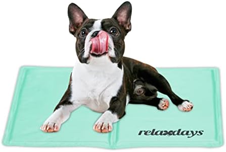 Самоохлаждающийся Подложка за кучета Relaxdays, 40 x 50 см, Протираемый, Гел Уплътнението, Охлаждащ за Животни, Тюркоаз