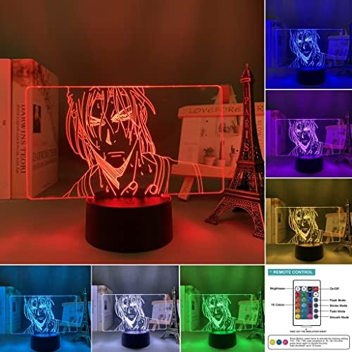 JSDECOR 3D Лампа нощна светлина Иллюзионная Лампа за деца, Аниме Ацуши Мурасакибара, 16 Цветове, променящи се с дистанционно