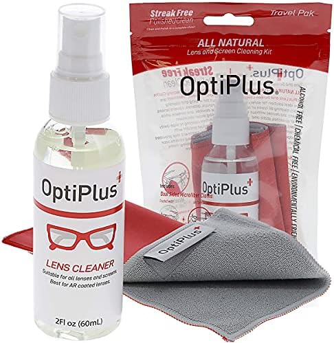 Кърпички за защита на обектива от замъгляване OptiPlus и Напълно натурален Спрей за почистване на лещи Без разводите