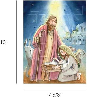 Обратно броене до Коледа 2023, Коледен Адвент-календар с 24 Откидными врати, Разкриващ Историята за Месията, Образователно Празнично