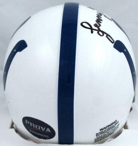 Мини-каска Baltimore Colts с автограф на Лени Мур с HOF-Prova * Черни мини-каски NFL с автограф