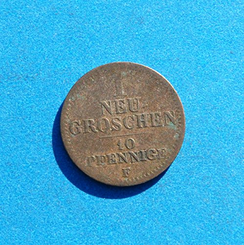 Монета 10 пфеннигов 1854 година в германските държави Саксония е Много Фина работа