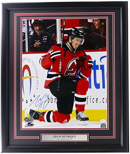 Снимка на Адам Енрике с автограф, в рамката на 16x20 Ню Джърси Дэвилз, Холограма JSA ITP - Снимки на НХЛ с автограф