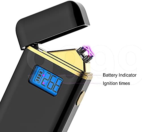 Встречная Запалка Plasma Arc USB Акумулаторна Ветрозащитная Електрическа Студена запалка (Черен)