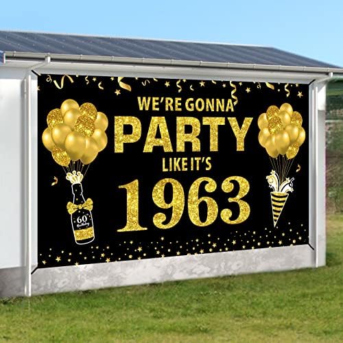 Голям Банер 60-ти рожден ден, на Фона на бижута за мъже, Черното Злато, Ние Ще се Забавляват, Като през 1963 година, Плакат с Надпис