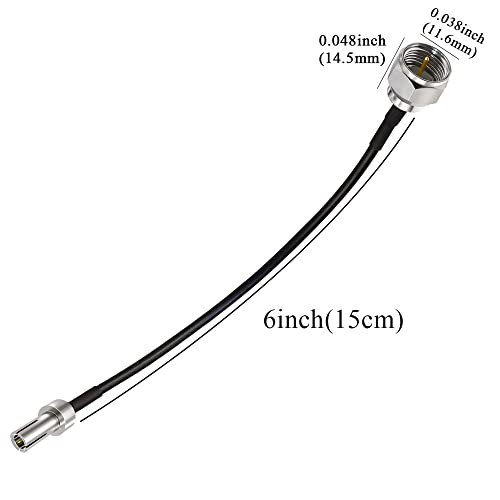 TUOLNK 2 Опаковки 6 инча F Тип Plug-удължител адаптераТЅ9 RG174 F Включете штекерТЅ9 Коаксиален Кабел за USB-модем/Безжичен