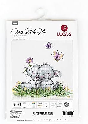 Комплект за бродерия на кръстат бод Luca-S Elephant Couple - Комплект за Бродерия на кръстат бод Luca-S