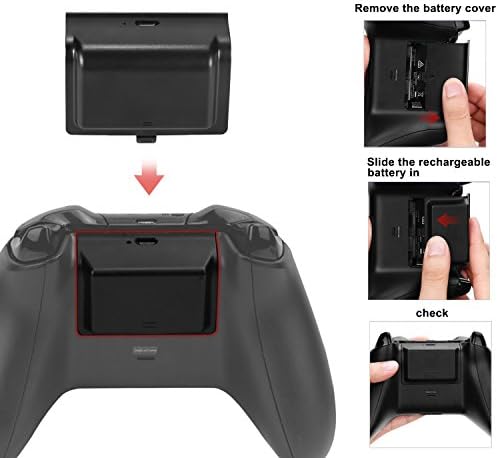 Акумулаторен Блок контролер за Xbox One Kingtop 1200 ма батерия, Комплект за Засилено зареждане с 10-футовым USB-Кабел за зареждане на Контролери