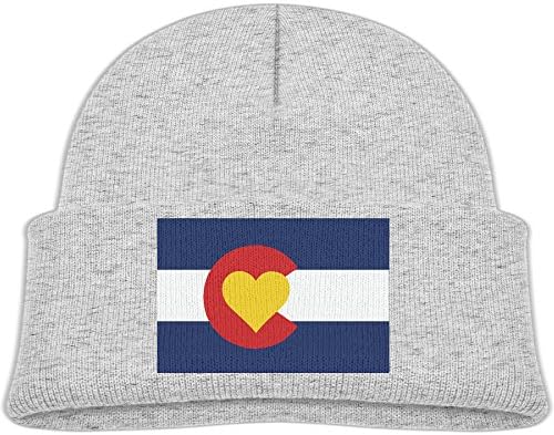 Runningway Kids Love Heart Флаг Колорадо Вязаная Топло Шапчица-Бини С Черепа