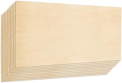 Лист шперплат марка А, 22 x 12 см, дебелина 1,5 мм, Опаковка от 10 недовършени заготовки за работи от липа от Craftiff