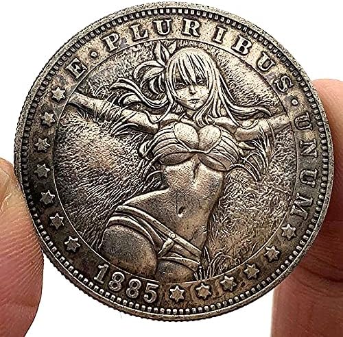 1885 Блуждающая Монета Красиво Момиче Латунная Стара Сребърен Медал Колекционерски Монети От Чиста Мед Стари Сребърни Монети