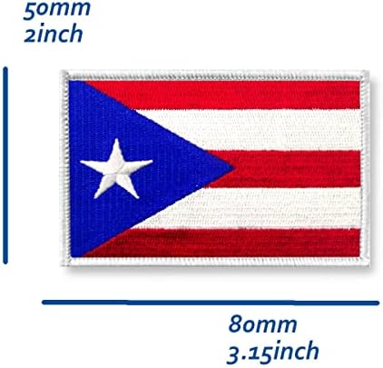 2 ПРЕДМЕТА, Нашивка с Флага Пуерто-Рико, 2 × 3,15 см, Бродирана Апликация, Пуэрториканские Ленти с Биркой на гърба си с плетене