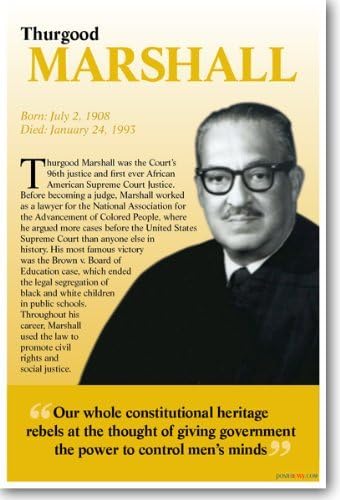 Тергуд Маршал - Съдия от Върховния съд на афро-американски - НОВ Готин Плакат
