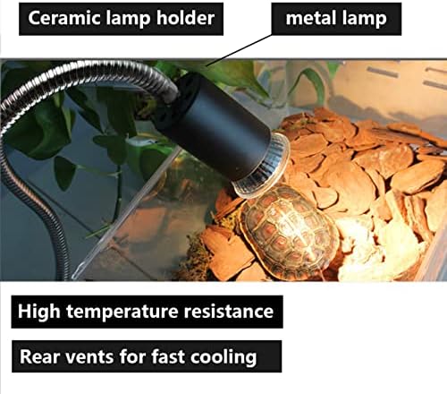 Лампа за отопление, влечуги, UVA + UVB Лампа за отопление на Пилета, с превръщането маркуч на 360 ° и Термометър, за Брадати Дракони,