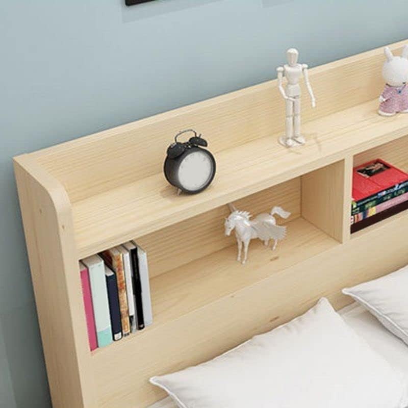 Рамка на легло от масивно дърво CraftThink, Скандинавски легло с чекмедже и Дървени таблата на Книжния шкаф за спалнята на двете