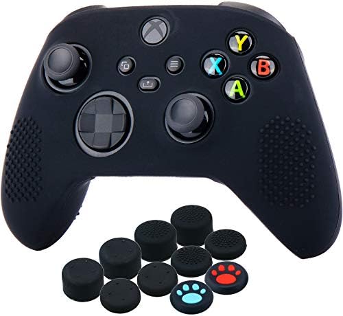 Силиконов калъф YoRHa Skin Case контролера на Xbox X series/ S x 1 (черно), с бутоните за палеца x 10