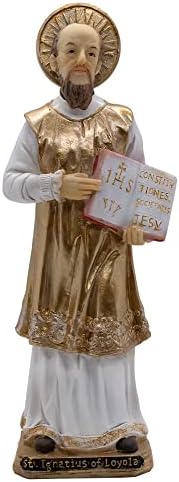 Статуя на Свети Игнатий Лойолы 8 инча | Красив кристиан Декор за дома | Чудесен католически подарък за Първото Свето Причастие,